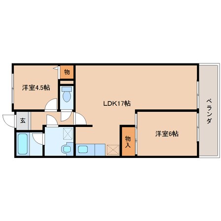 大和高田駅 徒歩5分 2階の物件間取画像